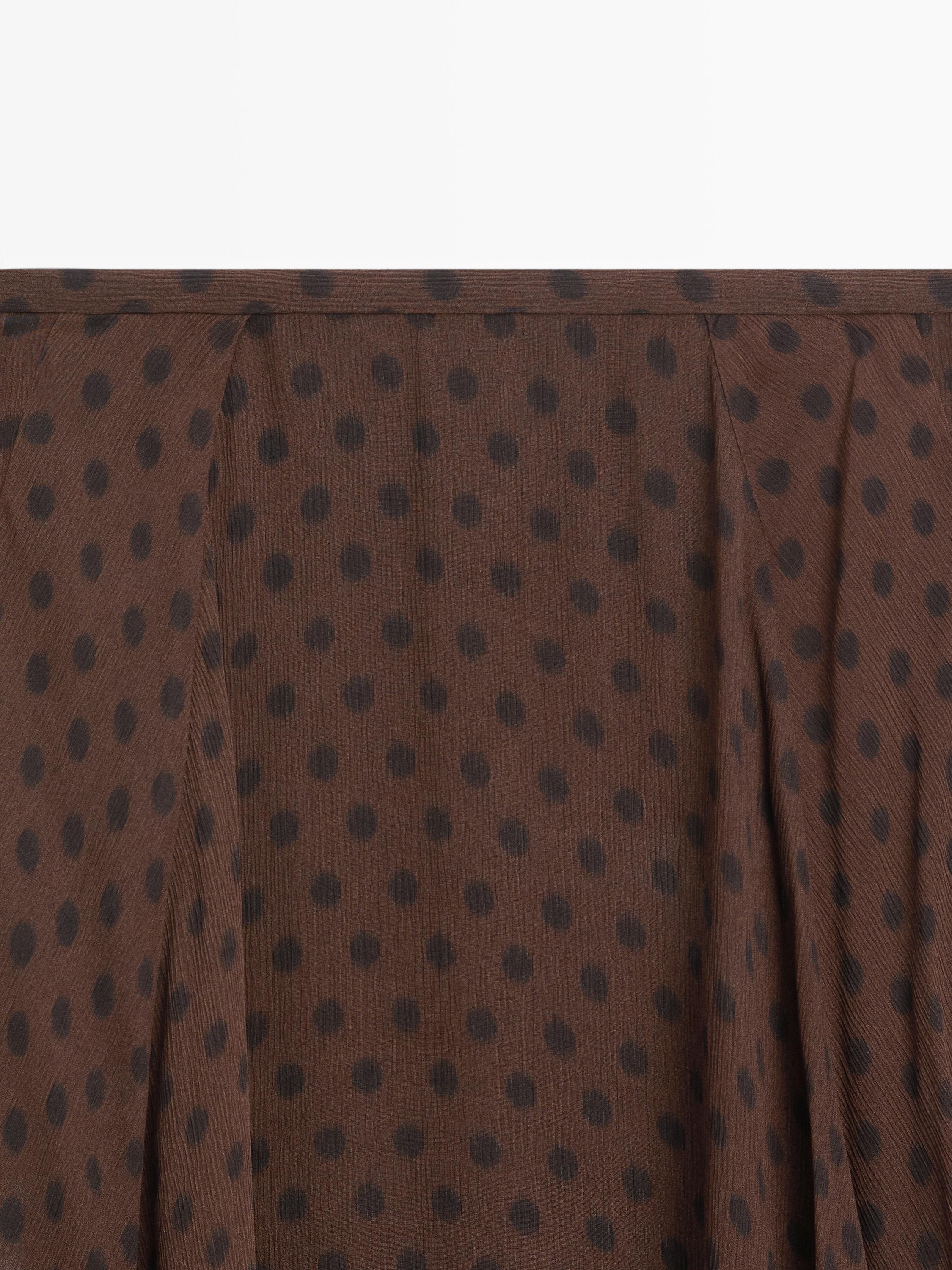 Flared polka dot midi skirt